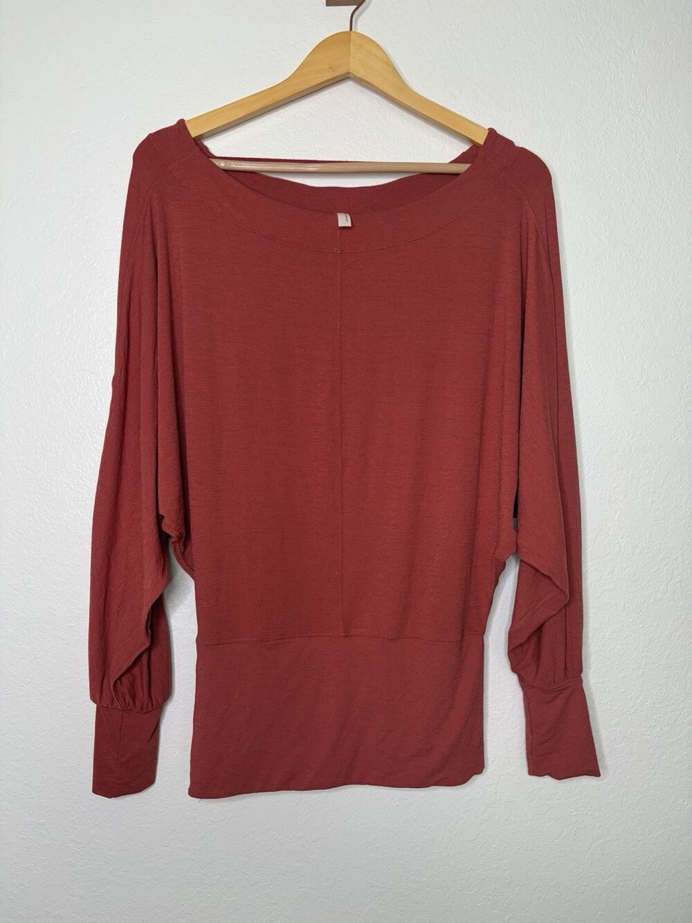 Free People Movement Sky High Long Sleeve Slouchy Dolman Red Top Size Small